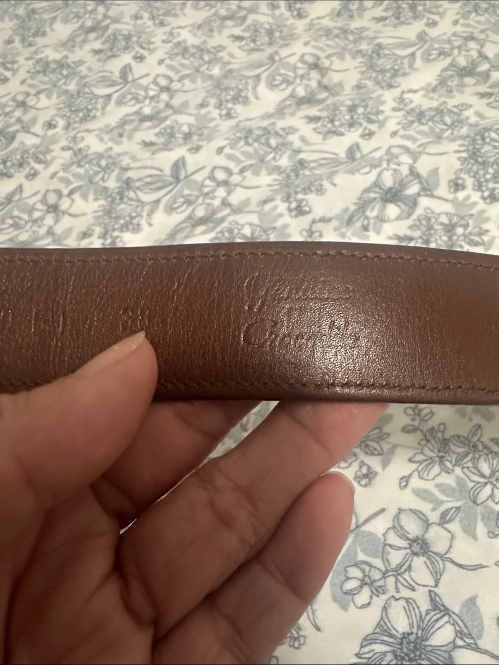 Mezlan 🐊 Brown Embossed Leather Dress Belt with Silver Buckle